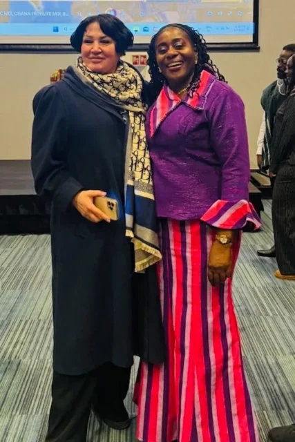 Annie Schur in conversation with Ghana's Ambassador to Norway Abigail Naa Adzoko Kwashi in Oslo.
